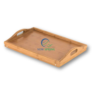 Vente directe en usine plateau de service rectangulaire en bois écologique avec poignées ustensiles de cuisine artisanaux pour le stockage et le service - Product Image 2