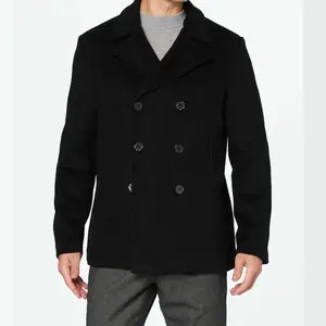 Mens wool coat, Mens Black Wool & Cashmere Pea Coat Reefer Jacket Heavy Warm Winter wool , gents wool coat, black wool coat