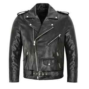 Veste épaisse vintage pour homme, veste multi-poches, col montant, vêtements de moto, veste en cuir PU décontractée - Product Image 1