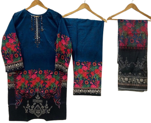 Señoras al por mayor ropa de invierno kameez shalwar Cortrai ropa de invierno Shalwar Kameez Trajes Bordados Cortrai ropa de invierno traje pakistaní - Product Image 2