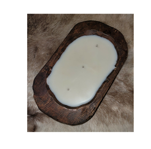 Bougie en bois rustique faite à la main bol grand bougeoir pièce maîtresse pour de longues pièces Offre Spéciale - Product Image 3