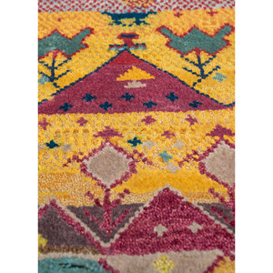 Tapis géométrique en laine, bambou et soie Freedom Manchaha Gold Style Classique 9x12 pour la maison et le couloir, noué à la main - Les-8335 - Product Image 3