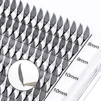 Extensions de cils pré-faites spéciales, 12 rangées, label privé personnalisé, cheveux synthétiques, longs, naturels, faits à la main, pour salon de beauté, style bande dessinée