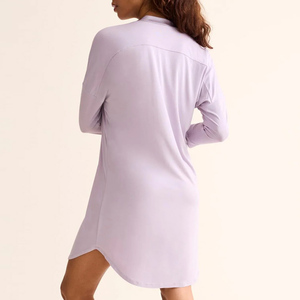 Camicie da <span class=keywords><strong>Notte</strong></span> a Maniche Lunghe per Donne, Camicie da <span class=keywords><strong>Notte</strong></span> con Bottoni in Jersey Modal, Abbigliamento da <span class=keywords><strong>Notte</strong></span> Organico per Donne - Product Image 2