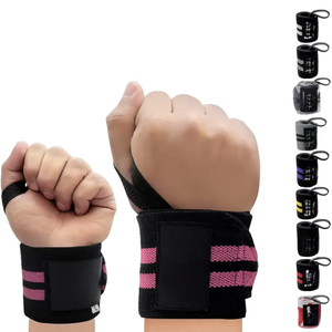 Muñequeras de levantamiento de pesas transpirables de soporte de entrenamiento de levantamiento de pesas antideslizantes duraderas ajustables personalizadas para gimnasio - Product Image 1