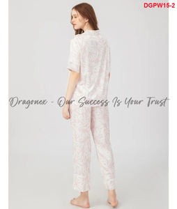 Pijama de manga corta de satén 100%, conjunto de su requisito, Material suave, cómodo en los días calurosos, ropa de dormir cómoda y elegante 2024 - Product Image 2