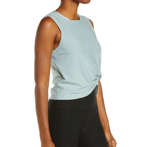 Camiseta sin mangas para mujer a precio barato, Top corto de entrenamiento de Gimnasio Deportivo con cuello Halter, prendas de vestir de talla grande para mujer, camiseta - Product Image 2