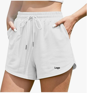 2024 short de survêtement en coton pour femmes à la mode avec poches mi-taille cordon été entraînement course décontracté salon Shorts - Product Image 2