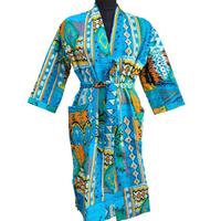 Kimono New Kantha Print Manches complètes Respirant Conception réversible douce avec ceinture Vêtements de nuit pour femmes