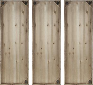 Wall Art Living Room Decor - Geometric Design Natural Wooden Frame Home Accent Bathroom Decoration <b>Ready</b> to Hang Panels for <b>Bed</b> - Product Image 3