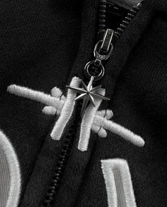 Unisex Zipper Oversized Hoodie Custom Made Sun Fade Design 100% Cotton Heavyweight Fleece-for Winter - Product Image 4