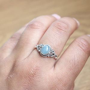 แหวนพลอยสีเงินสเตอร์ลิง925สไตล์โบฮีเมียนแหวนเงินแฮนด์เมดเครื่องประดับสำหรับผู้หญิงของขวัญแต่งงานสำหรับเธอ - Product Image 4