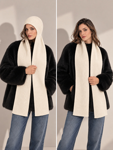 Women's Soft Knit Balaclava <b>Scarf</b> <b>and</b> <b>Hat</b> Set | Winter Warm Hooded <b>Scarf</b> Cap for Women - Product Image 5
