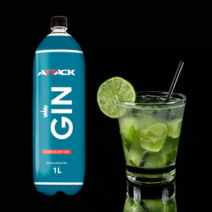 Ginebra Destilada Brasileña Attiva, Pura, Transparente, Lista para Servir, para Cócteles y Bebidas Mixtas, 40% de Alcohol, Botella de Plástico de 1L - Product Image 5