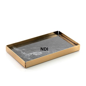 Customizable Wood Steel Brass Breakfast & <b>Dinner</b> Serving <b>Tray</b> Kitchen Catering Used for Table Decoration - Product Image 1