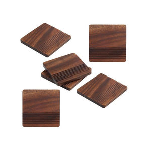 Posavasos Cuadrados Modernos y Duraderos, Estilo Clásico, Acabado en Madera Natural para Decoración de Mesa de Hogar u Oficina, Nogal, 300 mm de Diámetro - Product Image 4