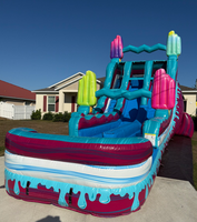 Toboggan aquatique gonflable double piste sur le thème du sport, en PVC, certifié CE, facile à installer, idéal pour la location et les fêtes