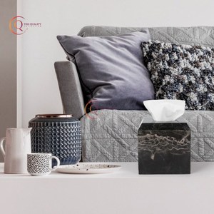 Boîte à mouchoirs en marbre noir bureau dessiner boîte inférieure créative multifonctionnelle bureau à domicile Restaurant boîte à mouchoirs approvisionnement à bas prix - Product Image 4