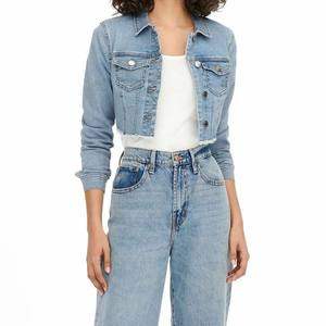 Wholesale <b>Womens</b> Fashion <b>Short</b> Denim <b>Jacket</b> Button Front Slim Fit Jean Coat Casual Outerwear for Wholesale Retail Private Label - Product Image 5