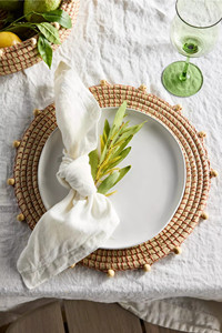 Hand Woven Seagrass Placemat With Wooden Beaded Placemat Plate Chargers for Dining Table Wedding Table Decor - Product Image 5