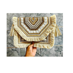 Indian Modern Bohemian Summer Embroidery Designer Handmade <b>Beaded</b> Messenger Bags Light Weight <b>Large</b> Capacity Women Evening Bags - Product Image 6