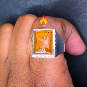 Anillo de ámbar sintético para hombre, piedras preciosas naturales, Latón chapado en plata, piedra oxidada, corte ovalado, venta al por mayor, regalos de joyería de cristal fino - Product Image 1