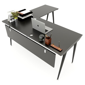 L-shaped <b>Desk</b> with <b>Drawer</b> 160x160 Tapered Legs Assembly Required - Product Image 1