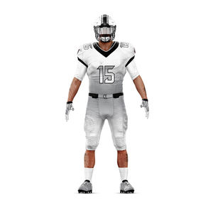 Ensemble d'uniformes de football américain avec maillot en maille respirante et pantalon assorti, conçu pour les entraînements, les matchs et les ligues, ajustement durable - Product Image 1