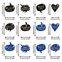 Großhandel 'Happy Retirement' Tortenaufsatz, 'Retired' Cupcake-Topper in Schwarz, Blau, Gold, 'Happy Retirement' Kuchendekoration