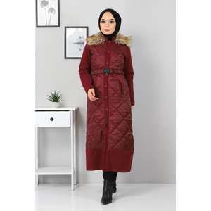 Manteau-robe boutonné pour femme, style quotidien, avec rembourrage en duvet 150g-200g, fusion sans couture et détection par aiguille - Product Image 6