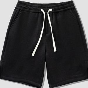 Shorts en molleton personnalisés pour hommes, tendance 2025, écologiques, style streetwear décontracté, coupe estivale, taille à cordon de serrage, poches latérales - Product Image 1