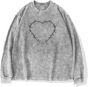 Camiseta de lavado ácido con estampado personalizado con logotipo de tu propia marca, camisetas Vintage de gran tamaño para hombre, camiseta de lavado de piedra para hombre de 240gsm - Product Image 3