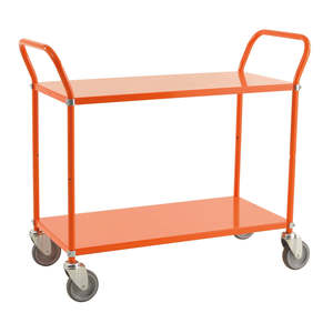 Dual Shelf <b>Trolley</b> with Four-Wheel Rubber and Steel Frame for Shopping Hotel Storage <b>Tool</b> Transportation OEM Customizable - Product Image 1