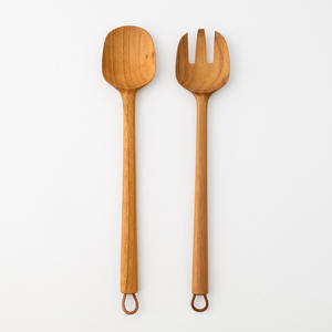Ensemble fourchette et cuillère de service pour pâtes combo serveur en bois spaghetti de la meilleure qualité au prix le plus bas - Product Image 4