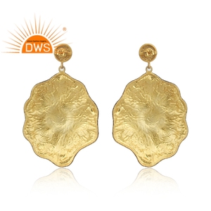 Boucles d'oreilles pendantes en argent sterling plaqué or 18 carats avec pierres précieuses CZ et turquoise d'Arizona, fabrication de bijoux semi-fins - Product Image 4