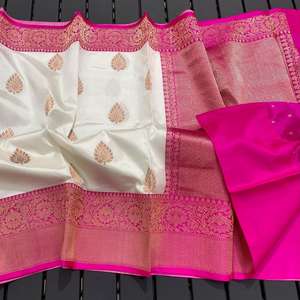 Sarees en soie de brocart pur sur mesure idéal pour la revente par les créateurs de vêtements et le magasin de mode en vert Saree avec Red Boader - Product Image 3