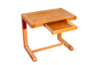 Bureau d'ordinateur moderne simple en forme de C Table d'étude pour bureau à domicile Bureau en bois massif incurvé avec tiroir