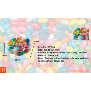 Boîte à bonbons transparente en plastique en forme de fleur Kwang Hsieh avec compartiments, idéale pour les dragées de mariage, les sucettes, les gelées, les jus et les confiseries, qualité alimentaire - Product Image 4