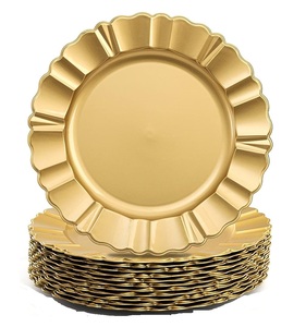 Plato para servir comida de Metal de calidad elegante para boda Diseño elegante Forma redonda Color plata Diseño de estrella Cargador Paladar - Product Image 2