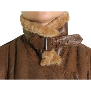 Best Quality <b>Women's</b> Sheep Fur Lining Winter <b>Suede</b> Leather Waterproof POWER DRY V-neck Shearling <b>Jacket</b> for Very Cold Weather - Product Image 6