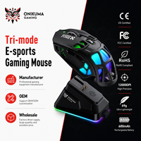 Pabrik Mouse ODM ONIKUMA DM09 Mouse Gaming Esports Ringan dengan Polling Rate 1000Hz, Dock Pengisian Daya RGB, Mouse Nirkabel