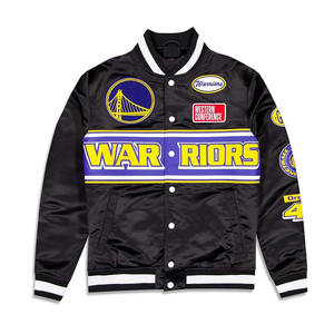 Vestes en satin brodées sur mesure en gros, vestes universitaires sur mesure grande taille, vestes en satin de baseball - Product Image 3