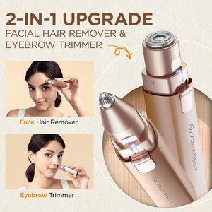 Herramienta de belleza 2 en 1 para mujer, depiladora facial, afeitadora eléctrica rotativa, lavable y desechable para uso facial - Product Image 5
