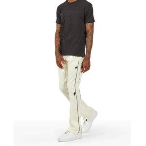 Pantalon empilé taille haute anti-rides pour hommes, pantalon de travail évasé avec fermeture à cordon, vêtements de rue, pantalons de survêtement pour jogging - Product Image 6