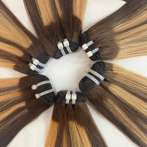 Venta al por mayor de extensiones de cabello de trama recta de hueso Extensiones de cabello humano vietnamita Doble dibujado de hueso recto Color de piano - Product Image 4