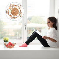 Plateaux de service en rotin et bois faits à la main en forme de fleur 25x25x8cm – Meilleures ventes pour la décoration de la maison, des restaurants, des bars, des hôtels et des mariages