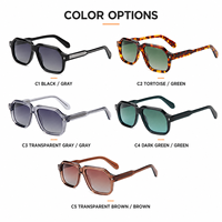 Lunettes de soleil surdimensionnées en acétate Mellume, polarisées UV400, avec logo personnalisé, verres dégradés noirs, pour hommes et femmes