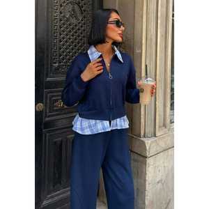 Traje Informal de Modal con Cuello y Ribete en el Dobladillo, Modelo 10252 - Product Image 1