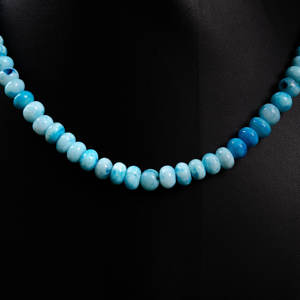 สร้อยโชคเกอร์ลูกปัดโอปอลสีฟ้าธรรมชาติแบบเรียบสร้อยคอลูกปัดหินหลวมเครื่องประดับโอปอลทำด้วยมือสำหรับผู้หญิงสร้อยคอโอปอลจำนวนมาก - Product Image 4