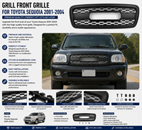 Grille de calandre avant pour Toyota Sequoia 2001-2004